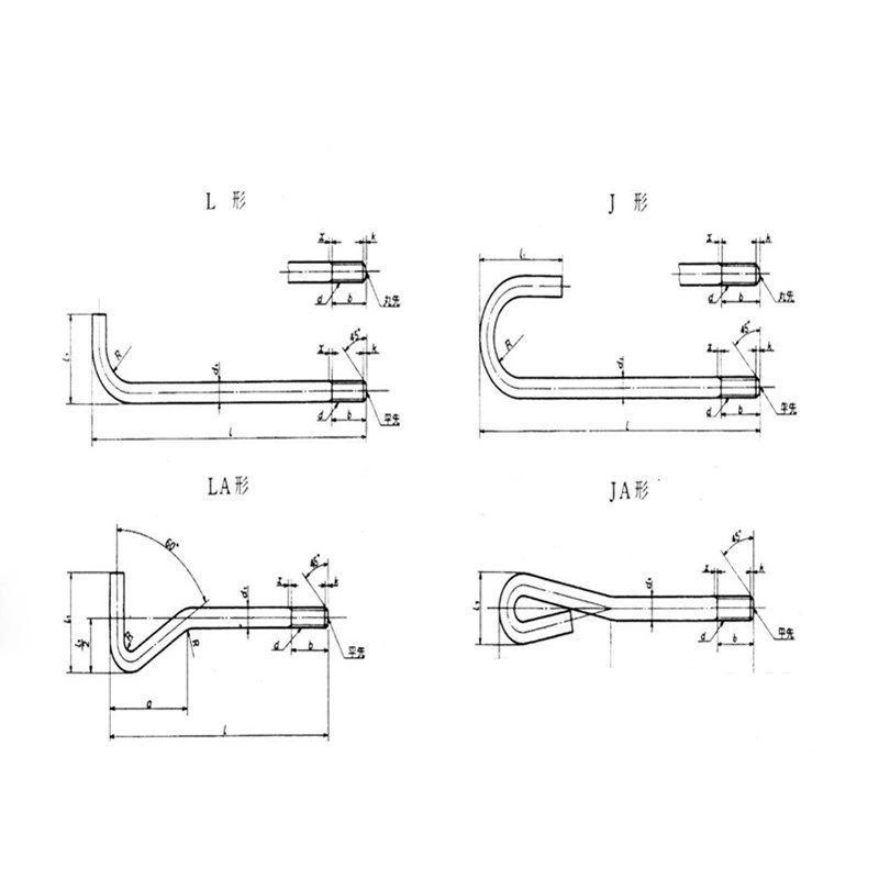 Galvanized Carbon Steel Stainless Steel Zinc Plated National Standard Welding Plate L J U Iron Tower Welding Plate Embedded Parts Building Accessor Anchor Bolt